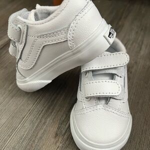 Vans Kids White Sneakers with Velcro Straps